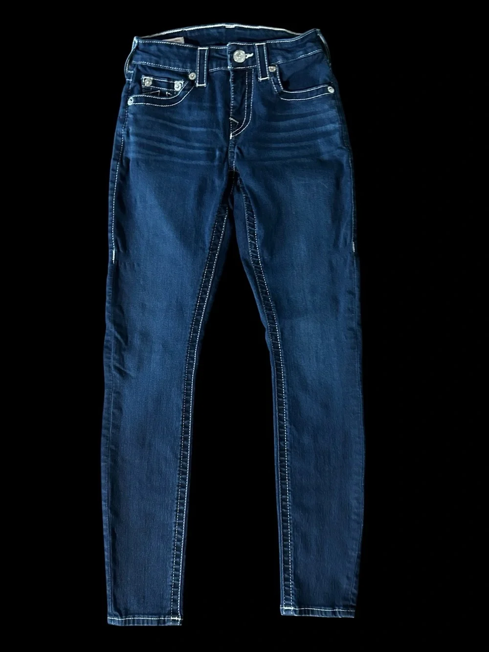 True Religion Women's Jennie Curvy care mid rise, skinny jeans, size 25
